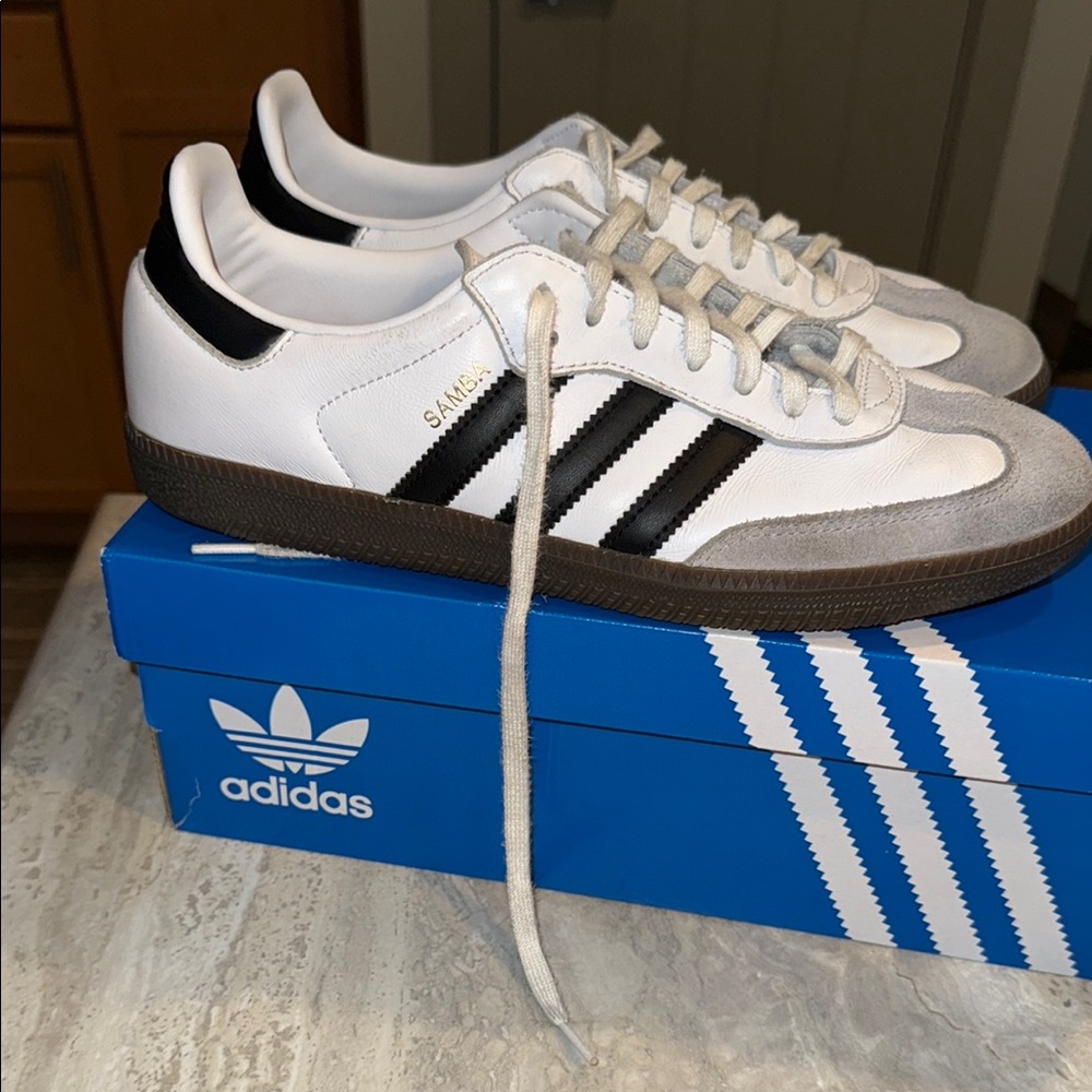 Adidas Samba White and Black Sneakers